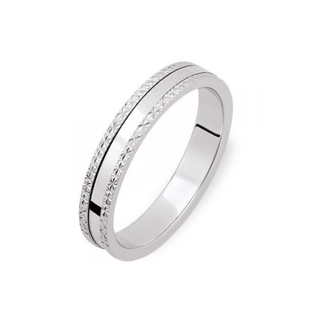 Alliance or blanc bordure diamantée centre brillant lyon 69