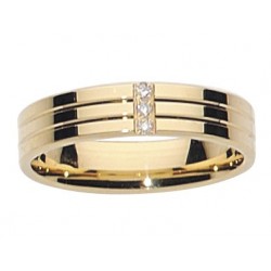 Alliance & création diamant or jaune multi rangs