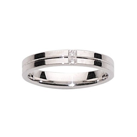 Alliance or blanc et diamant INSOLITE