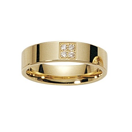 Alliance diamants confort or jaune INSOLITE