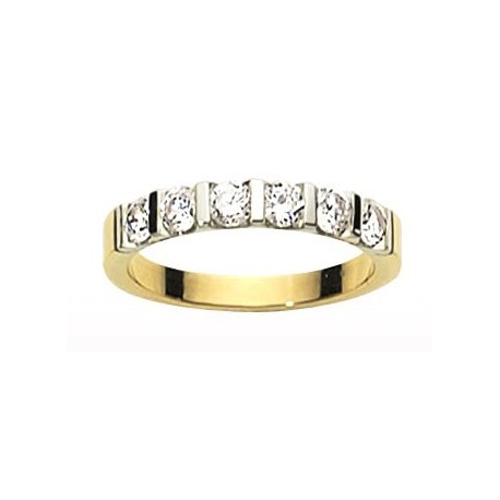 1/2 tour serti barette bicolore 0.72ct INSOLITE