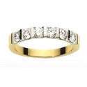 Alliance bicolore en or blanc & jaune 1/2 tour diamants 0.72 carats