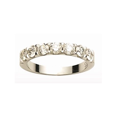 Alliance 1/2 tour serti 2 griffes en or blanc 1.05 cts INSOLITE