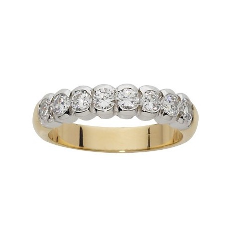 Alliance 1/2 tour serti oval bicolore INSOLITE