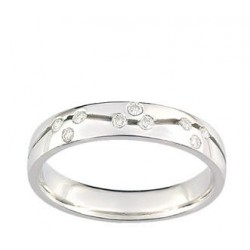 Alliance or blanc & diamants créateur 