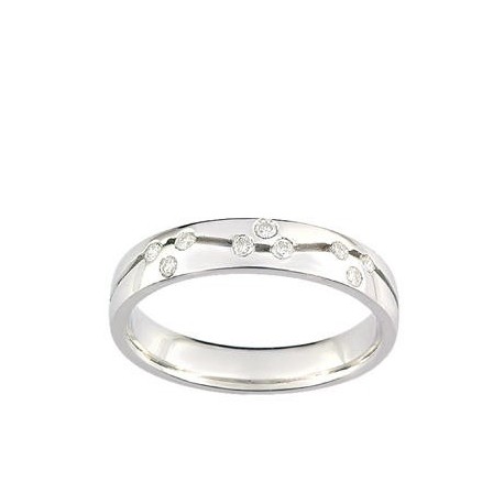 Alliance or blanc & diamants créateur 