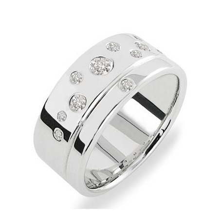 Alliance & création diamants parsemés or blanc 69