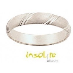 Alliance or blanc & rainures fantaisie