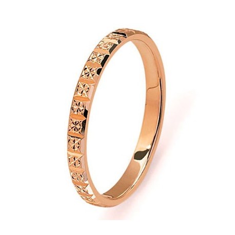 Alliance fantaisie or rose lapidée Lyon