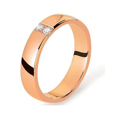alliance or rose 2 diamants 0.08 ct INSOLITE