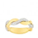 Alliance or jaune et blanc & diamants