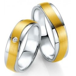 Alliance Mariage Pacs Argent & Or 750/1000