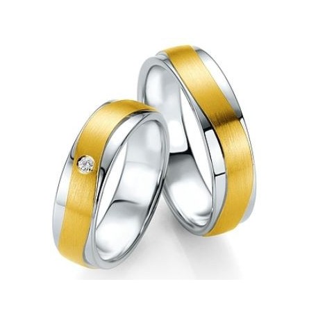 Alliance Mariage Pacs Argent & Or 750/1000