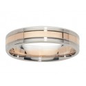 Alliance deux ors confort - rose et gris palladié - 18K