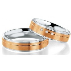 Alliance mariage Argent & Or 750/1000