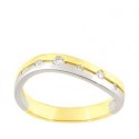 Alliance or jaune et blanc & diamants