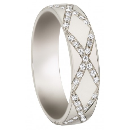 Alliance de mariage diamant  Or 18 Cts Prestige INSOLITE