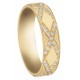 Bague de mariage diamant  Or 18 Cts Jaune INSOLITE