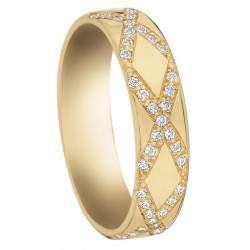 Bague de mariage diamant  or 18 cts Jaune