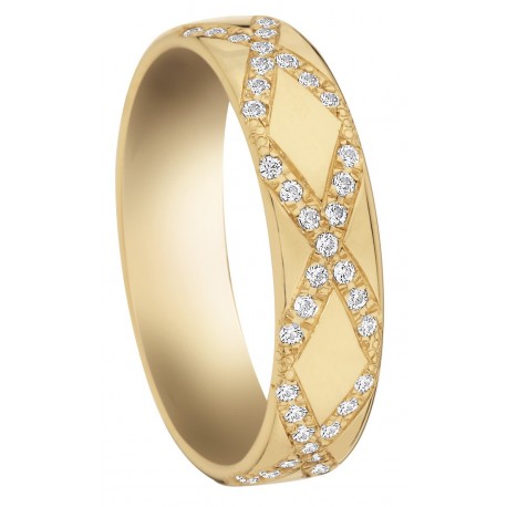 Bague de mariage diamant  Or 18 Cts Jaune INSOLITE