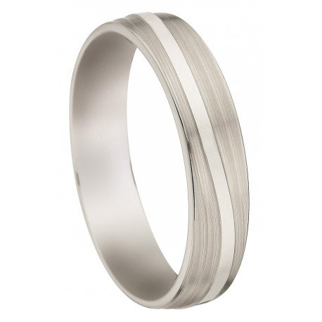 Alliance de Mariage créateur or blanc 750/1000
