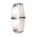 Alliance fantaisie brossée palladium de mariage 950/1000
