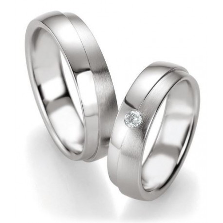 bagues duo  mariage  Breuning Palladium 950/1000