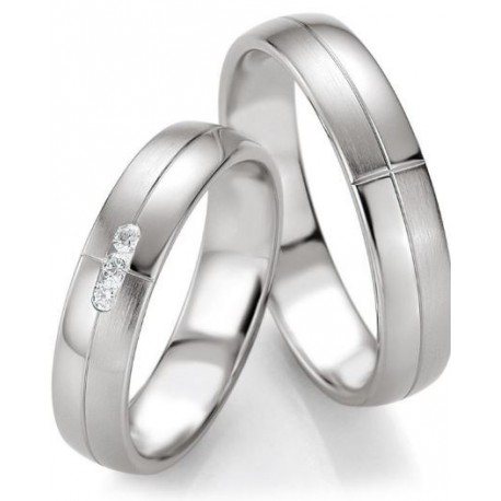 bague duo  mariage  Diamants Palladium 950/1000