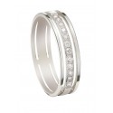 Alliance de mariage or blanc & diamants