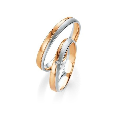 Bague de mariage or rose Breuning Duo Or 585/1000 
