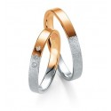 Alliance bicolore or rose & blanc duo 585/1000
