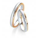 Alliance femme breuning or rose & blanc duo 585/1000
