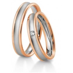 Alliance diamant & or rose & gris 18 carats