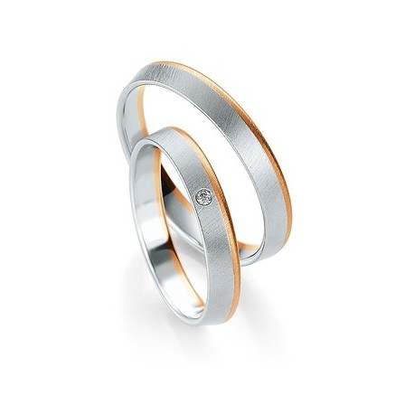 Alliance de  mariage or rose Duo Or 585/1000