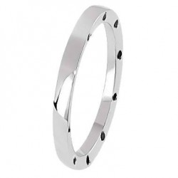 Alliance or blanc et diamants noirs parsemés