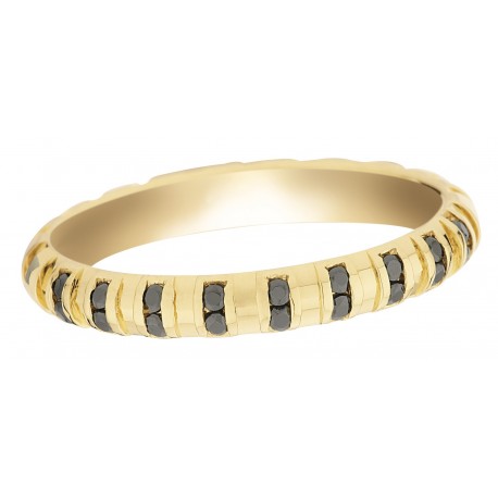 Alliance demi tour diamants noirs serti INSOLITE