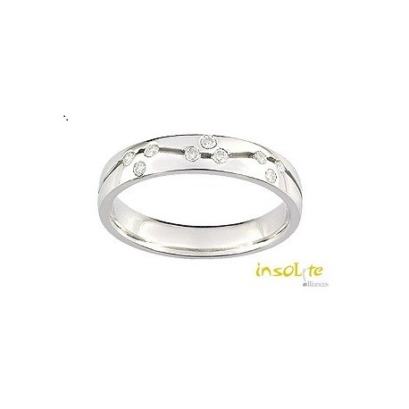 alliance mariage or diamants blanc 375/1000