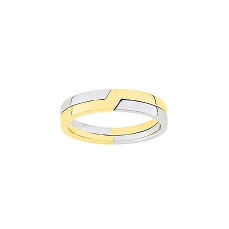 alliance mariage bicolore jaune blanc 375/1000