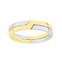 Alliance bicolore or jaune & blanc 375/1000