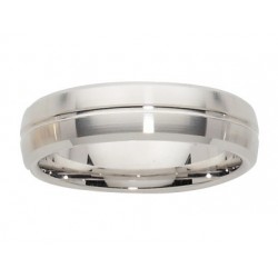 Alliance or blanc satiné liseret central