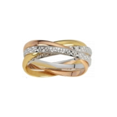 Bague mariage or blanc 375/1000 diamantée Createur Orest