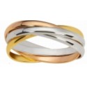 Alliance mariage 3 ors 4 anneaux demi jonc