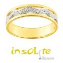 Bague or jaune diamants 9 carats