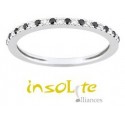 Bague or 750/1000 diamant noir et blanc