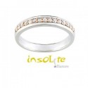 Alliance bicolore or blanc & rose avec diamants 375/1000