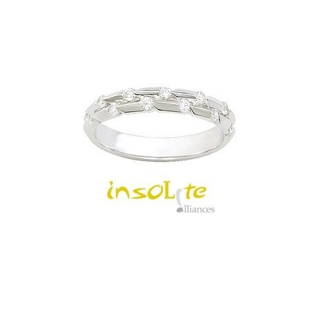 Alliance mariage or et diamants  insolite alliances Isere  375/1000