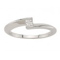 Solitaire or gris 18K multi Pierre