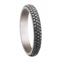 alliance tour complet 3 rangs 146 diamant noirs - or gris 18K