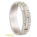 Alliance serti grain de riz pavé 8 diamants - or gris 18K