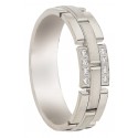 Alliance serti grain de riz pavé 8 diamants - Or gris 9K